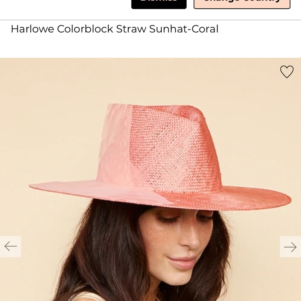Eugenia Kim Coral Colorblock Straw Sunhat